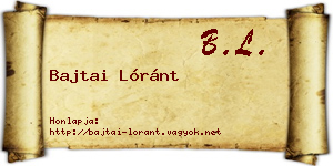 Bajtai Lóránt névjegykártya